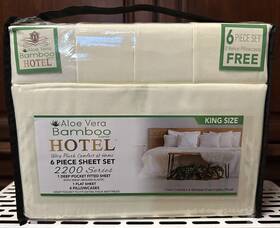 6pc-stays Aloe Vera Bamboo Hotel 810024844616 King Size Bed Sheets And Yellow Color Cool Soft