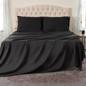 B0bptl1n1w Am Ashford Home Essentials Bedding 3 Piece Twin Size Sheet Set Stretch Limo Black