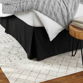 Amazon Basics 844178058810 Lightweight Pleated Bed Skirt Machine Washable King Black