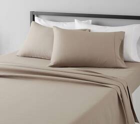 B06x9ps5gj Amazonbasics Amazon Basics Queen Microfiber Sheet Set Taupe 4pc Deep Pocket Soft