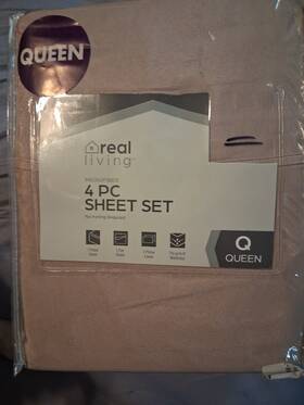 American Home Collection 21ahc10011-king-aquasea Real Living Microfiber 4 Pc Sheet Set Queen Brown Anti-microbial