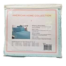 American Home Collection 647567792551 6 Piece Sheet Set Ice Blue Queen Size American Home Collection 647567792551 6 Piece Sheet Set Ice Blue Queen Size