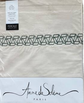 Anne De Sol Ne 609251415471 Solene Paris 1 King Flat Sheet Tropical Nwt 100% Cotton Percale Beige Anne De Sol Ne 609251415471 Solene Paris 1 King Flat Sheet Tropical Nwt 100% Cotton Percale Beige