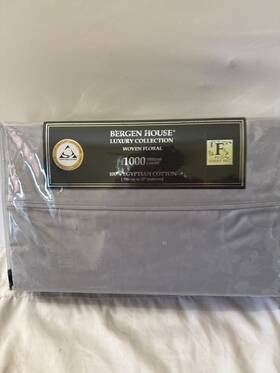 Aq Textiles 191790031272 340 Bergen House Woven Floral Full Sheet Set Gray 1000 Thread Count