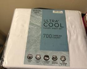25002104001aqt Aq Textiles Ultra Cool 700 Thread Count 4 Piece Luxury Sheet Set King Size Color White New