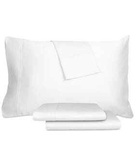 28062104001aqt Aq Textiles Percale Solid 4-pc. Sheet Set King White Nwt 28062104001aqt Aq Textiles Percale Solid 4-pc. Sheet Set King White Nwt