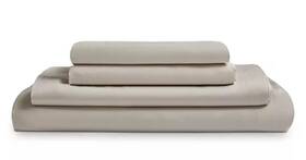 Aqua 810032123543 French Linen Queen Bed Sheet Set Color Fog Brand New