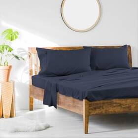 Ss4056nvyqb Ardor 1000tc Cotton Rich Sheet Set Midnight Navy - Queen