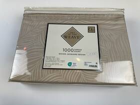 Art Of The Weave 191790065499 1000 Tc Cotton Blend Sheet Set Feathers/leaves Queen Tan 180