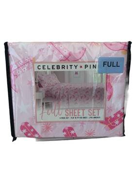 Artisan Weave 889459546648 Pink Cowgirl Boots And Flowers Full Size 4pc Sheet Set New Cowboy Boot Sheets