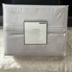 Ashford 734737675209 New 1500 Thread Count 4 Pc Cal King Sheet Set Light Gray Msrp 220