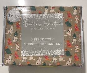 Ashley Cooper 048035038155 Bedding Essentials Christmas Cats Pattern Twin Size Sheet Set