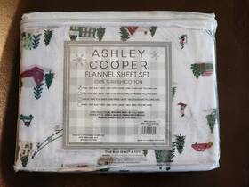 Ashley Cooper 195169018956 100% Turkish Cotton Flannel 3 Piece Twin Sheet Set Winter Ski