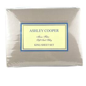 Ashley Cooper 655385974752 King Size Sheet Set Flat Fitted 2 Pillowcases Micro Fiber Tan