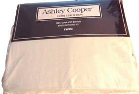 Ashley Cooper 884920191891 Collection Cotton Jersey Knit Sheet Set Twin Gray Nwt
