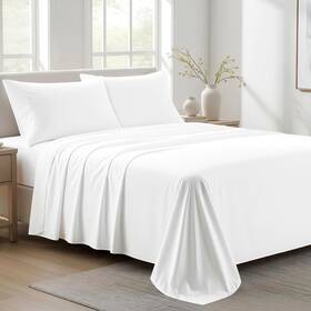 Ashton Sheets 8904429563219 100% Organic Cotton King Size - 4 Pc White