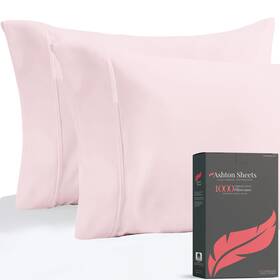 As-spc-1000tc-blush Ashton Sheets Luxury Egyptian Cotton Standard/queen Pillow Cases Set Of 2-1000 Thread Count