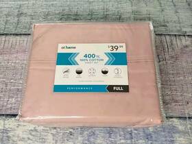At Home 840708148099 4 Piece - 400 Tc Performance Sheet Set Pink 100% Cotton Full Size