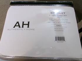 Authenic Home 810079902545 New 6 Piece Queen Size Sheet Set Solid Grey #856 Authenic Home 810079902545 New 6 Piece Queen Size Sheet Set Solid Grey #856