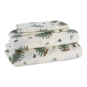 Avanti Linens 021864414123 4 Pcs King Sheets Cozy Home And Holiday Decor Spode Christmas Tree Collecti