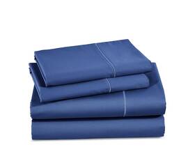 Avonleigh Linens 818586022527 600 Thread Count 100% Cotton Sheet-dark Blue-cal King Sheet Set-4 Piece Long