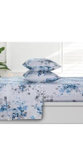 82751845 Azores Home Full 300 Thread Count Organic Cotton Deep Pocket Printed Sheet Set Isabella