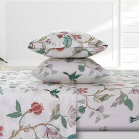 91921416 Azores Home Tribeca Living Queen Cristina 300 Thread Count Organic Cotton Extra Deep Pocket