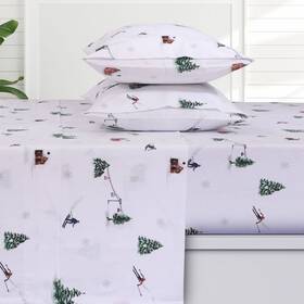 94097658 Azores Home King Aspen Cotton Flannel Extra Deep Pocket Sheet Set