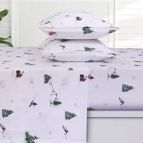 94097706 Azores Home Queen Aspen Cotton Flannel Extra Deep Pocket Sheet Set