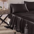 B00kcjy8bg Black Silky Satin Sheets