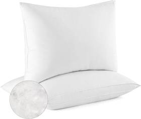 Bafode 740170458057 Goose Down Feather Pillows Soft Bed Standard Pack Of 2 White