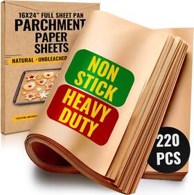 Bakers Signature 705353512551 220 Sheets Full Sheet Pan 16 X 24 Inch Parchment Paper Baking By Baker