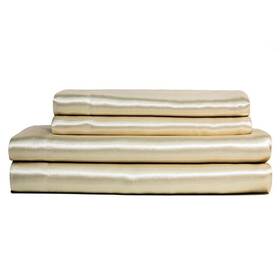 Baltic Linen 023878129178 Satin Luxury Sheet Set Cal King Ivory 4-piece