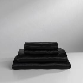 Baltic Linen 023878129253 Satin Luxury Sheet Set Cal King Black 4-piece
