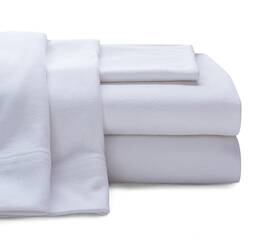 Baltic Linen 023878918451 Jersey Cotton Sheet Set Queen White 4 Piece