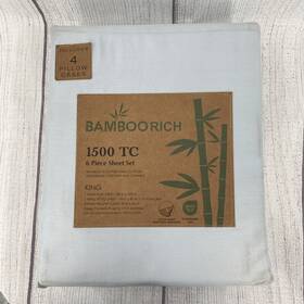 1796183 Bamboo Rich Sheet Set King Light Blue 1500 Thread Count Silky Soft Sustainable 1796183 Bamboo Rich Sheet Set King Light Blue 1500 Thread Count Silky Soft Sustainable