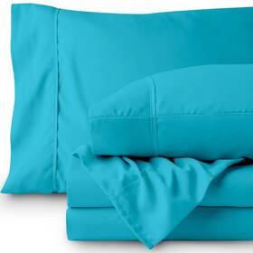 Bare Home 640265395888 Microfiber Sheet Set - Aqua Twin Xl Deep Pocket N/a