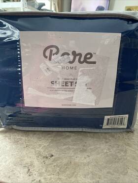 Bare Home 669799590941 4 Pc Split Head Flex King Blue Soft Premium Microfiber Sheet Set