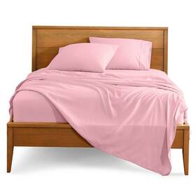 80632652 Bare Home Queen Light Pink 4 Piece Ultra-soft Double Brushed Sheet Set By