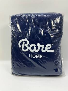 Bare Home 812228035050 Flannel Sheet Set 100% Cotton - Dark Blue Queen 4 Pcs
