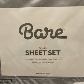 Bare Home 812228036347 New Full Xl Grey Microfiber Sheet Set Fitted Sheets And 2 Pillow Cases