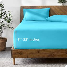 Bare Home 840105728337 Fitted Sheet Aqua Full