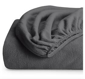 Mf-643665956642 Bare Home New Super Soft Grey Polar Fleece Sheet Set Queen Size