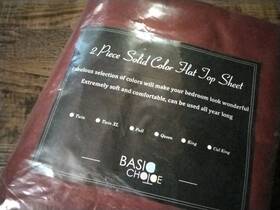 149016 Basic Choice Two Piece Burguny Solid Color Flat Top Sheet Size Full New