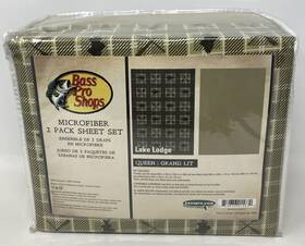 Bass Pro Shops 819676015870 Microfiber 2 Pack Queen Sheet Set Lake Lodge New In Package