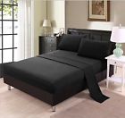 Bd005 Felicite Home Deep Pocket Black King Size Bed Sheets Set