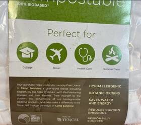 Beantown Bedding 852203004022 Biodegradable Laundry-free Linens Xl Twin Set