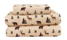 Beatrice Home Fashions 048986812842 Cozy Cabin 3-piece Twin Microfiber Bedding Sheet Set W