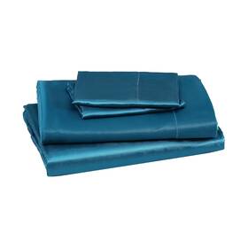Beatrice Home Fashions 048986902581 100% Luxury Satin Polyester Sheet Set Queen Teal