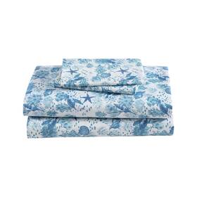 Beatrice Home Fashions 048986913921 Coastal Print Microfiber Sheet Set Soft Comfy 12 Inch Deep Pockets Full Naut